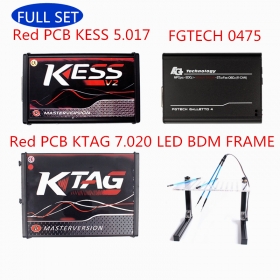 Ship From Europe Red PCB KESS V2 5.017 + KTAG 7.020 + Fgtech V0475 + LED BME Frame